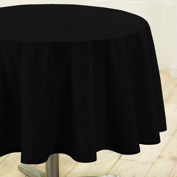 Tafelkleed voor Ronde tafel - zwart 200cm huren